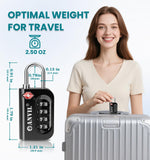 ANVIL TSA Approved Luggage Lock - 4 Digit Combination, 10,000 Combinations, Easy - Read Password Window, Travel Lock for Suitcases, Backpacks, Gym & Student Lockers, Baggage(Yellow 2 Pack)