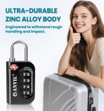 ANVIL TSA Approved Luggage Lock - 4 Digit Combination, 10,000 Combinations, Easy - Read Password Window, Travel Lock for Suitcases, Backpacks, Gym & Student Lockers, Baggage(Yellow 2 Pack)