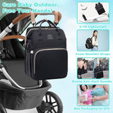 ANWTOTU Baby Diaper Bags with Changing Station,Waterproof Diaper Bag Backpack for Moms Dads with USB Charging Port,Large Capacity Multifunctional Baby Essentials(Black)