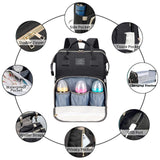 ANWTOTU Baby Diaper Bags with Changing Station,Waterproof Diaper Bag Backpack for Moms Dads with USB Charging Port,Large Capacity Multifunctional Baby Essentials(Black)
