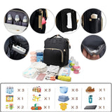 ANWTOTU Baby Diaper Bags with Changing Station,Waterproof Diaper Bag Backpack for Moms Dads with USB Charging Port,Large Capacity Multifunctional Baby Essentials(Black)