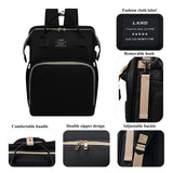 ANWTOTU Baby Diaper Bags with Changing Station,Waterproof Diaper Bag Backpack for Moms Dads with USB Charging Port,Large Capacity Multifunctional Baby Essentials(Black)