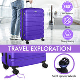AnyZip Luggage PC ABS Hardside Lightweight Suitcase with 4 Universal Wheels TSA Lock Carry - On 20 Inch Violet Purple