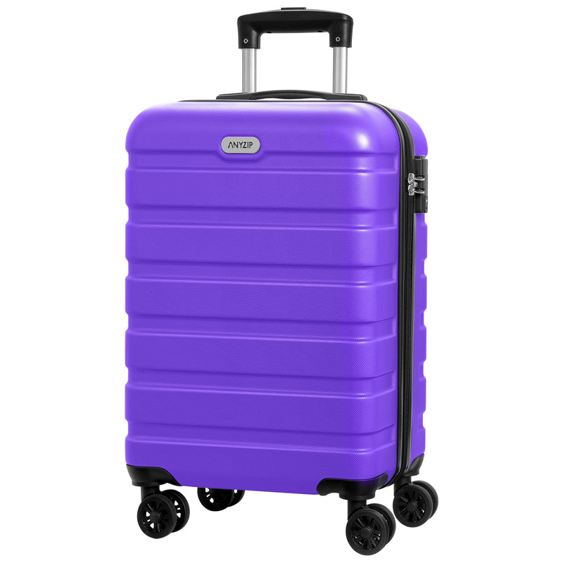 AnyZip Luggage PC ABS Hardside Lightweight Suitcase with 4 Universal Wheels TSA Lock Carry - On 20 Inch Violet Purple