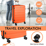 AnyZip Luggage PC ABS Hardside Lightweight Suitcase with 4 Universal Wheels TSA Lock Checked - Medium 24 Inch Orange