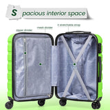 AnyZip Luggage Sets 3 Piece Hardshell Suitcase Set PC ABS Lightweight Travel Suitcases with 4 Double Spinner Wheels TSA Lock 20 24 28 Inch Apple Green