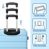 AnyZip Luggage Sets 3 Piece Hardshell Suitcase Set PC ABS Lightweight Travel Suitcases with 4 Double Spinner Wheels TSA Lock 20 24 28 Inch Light Blue
