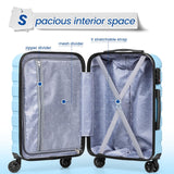 AnyZip Luggage Sets 3 Piece Hardshell Suitcase Set PC ABS Lightweight Travel Suitcases with 4 Double Spinner Wheels TSA Lock 20 24 28 Inch Light Blue