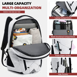 AO ALI VICTORY Women's Laptop Backpack 15.6 inch,Travel Backpack for Men,College Bookbag, Lightweight Outdoor Sport Hiking Back Pack, Everyday Daypack, White