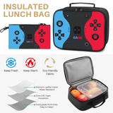Aogebaby 3 - Piece Video Game Backpack Set for Boys Teens - 16.5 Inch Large Bookbag with Insulated Lunch Box & Sturdy Pencil Case, Ideal for Elementary & Middle School, Fits Textbooks