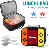 Aogebaby 3Pcs Boys Gaming Backpack Set, Retro Game School Backpack with Lunch Box Pencil Case, Water Resistant Elementary Bookbag Set with Reflective Strip for Kids Teens Back to School