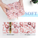 Aosbos Small Travel Makeup Pouch - Pink Leopard Print Cosmetic Case for Women