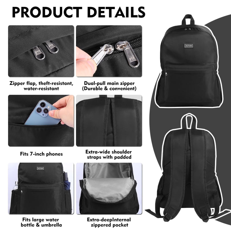 AOTIAN 17 - Inch Backpack for Adult, Durable Lightweight Bookbag for Boys & Girls, Daypack for College, Work, Travel & Hiking