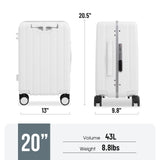 Apelila 20” Ride On Luggage with Seat Carry On Suitcase Luggage, with TSA Approved Lock and Aircraft Grade Aluminum Frame, 360° Silent Wheels and Waterproof Storage for Kids&Adults