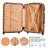 Apelila Suitcase Hardshell Luggage Sets,Travel Suitcase,Hard Shell Luggage Sets Carry On Luggage with Spinner Wheels Free Cover&Hanger Inside (Orange)