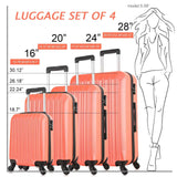 Apelila Suitcase Hardshell Luggage Sets,Travel Suitcase,Hard Shell Luggage Sets Carry On Luggage with Spinner Wheels Free Cover&Hanger Inside (Orange)