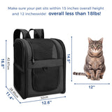 Apollo Walker Dog & Cat Carrier Backpack for 4 - 18lb Pets - Ventilated Safe Design with Padded Back Support, Breathable Mesh Pet Backpack for Hiking, Travel, Outdoor (Black)