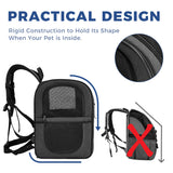 Apollo Walker Dog & Cat Carrier Backpack for 4 - 18lb Pets - Ventilated Safe Design with Padded Back Support, Breathable Mesh Pet Backpack for Hiking, Travel, Outdoor (Black)
