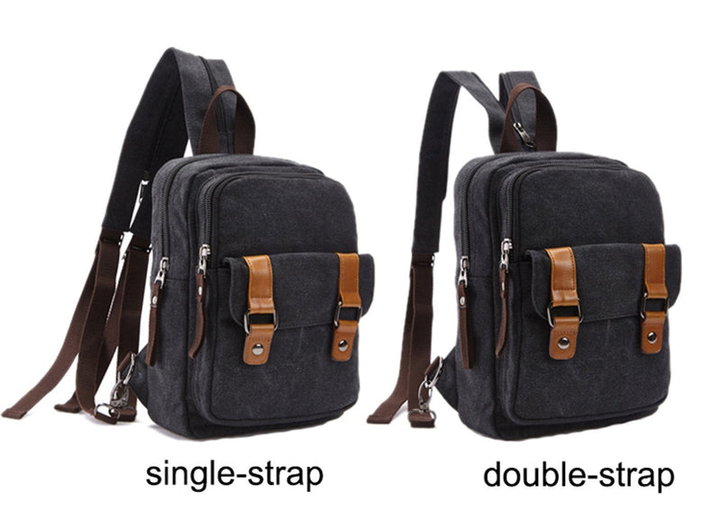 Arbag Small Cute Backpack Vintage Casual Canvas Shoulder Bag Daypack 8528bag,Black