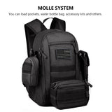 ArcEnCiel 10L Mini X - Small Tactical Backpack MOLLE Daypack Gear Pack Camping Bag with Patch (Black)