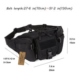 ArcEnCiel Tactical Fanny Pack for Men Women Waist Bag Hip Belt Outdoor Hiking Fishing Bumbag with Patch (Black)