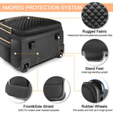 Arcoyard Rolling Backpack for Women, 17 inch Travel Laptop Wheeled Backpack with USB Charging Port for Adults, Large Water Resistant Carryon Luggage Roller Bag Flight Approved for Work College, Black
