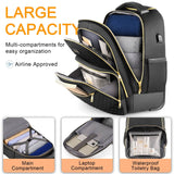Arcoyard Rolling Backpack for Women, 17 inch Travel Laptop Wheeled Backpack with USB Charging Port for Adults, Large Water Resistant Carryon Luggage Roller Bag Flight Approved for Work College, Black