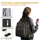 Arcoyard Rolling Backpack for Women, 17 inch Travel Laptop Wheeled Backpack with USB Charging Port for Adults, Large Water Resistant Carryon Luggage Roller Bag Flight Approved for Work College, Black