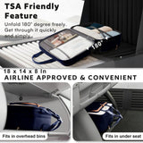 Arcoyard Rolling Laptop Bag, Rolling Briefcase for Women with Waterproof Pocket, 16 Inch Computer Bag, Underseat Carry On Luggage with Wheels for Work Travel Business, Lightweight Navy Blue Brown