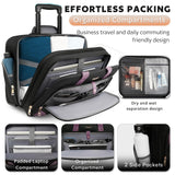 Arcoyard Rolling Laptop Bag, Rolling Briefcase for Women with Waterproof Pocket, 16 Inch Computer Bag, Underseat Carry On Luggage with Wheels for Work Travel Business, Lightweight Black Purple