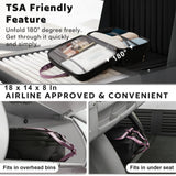 Arcoyard Rolling Laptop Bag, Rolling Briefcase for Women with Waterproof Pocket, 16 Inch Computer Bag, Underseat Carry On Luggage with Wheels for Work Travel Business, Lightweight Black Purple