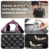 Arcoyard Rolling Laptop Bag, Rolling Briefcase for Women with Waterproof Pocket, 16 Inch Computer Bag, Underseat Carry On Luggage with Wheels for Work Travel Business, Lightweight Black Purple