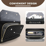 Arcoyard Rolling Laptop Bag Women, Rolling Briefcase for Women for Work, 17.3 Inch Computer Bag with Wheels, Fashion Flap Laptop Bag With Wheels for Work Business, TSA Friendly Design, Black