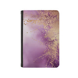 Art and Beyond Leatherette Passport Wallet with Card Storage Pockets Marble Pattern Cover Watercolor Print Mauve Lilac Purple and Gold Specks Abstract Design Fun Design Passport Holder Case, Black