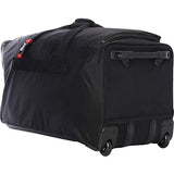 A.SAKS Rolling Trolley Duffel Bag 31 - Inch Large Check - In, Expandable with 2 - Wheels and Telescoping Handle for Easy Traveling, Lightweight and Durable, Black with Red Details