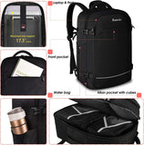Asenlin 40L Travel Backpack for Women Men,Flight Approved Carry On Backpack with 17 Inch Laptop Compartment,Water Resistant Computer Backpack for College Weekender Overnight Daypack,Black