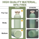 ASEVAT 13.5oz 4Pcs Green Plastic Refillable Travel Shampoo and Conditioner Bottles Plastic Refillable Travel Shampoo Bottles with Flip Cap Shampoo and Conditioner Dispenser