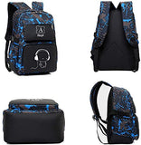 Asge Backpack for School Boys Backpacks for Kids Camo Bookbag for Middle School Bags Waterproof Travel Back Pack (Blue)