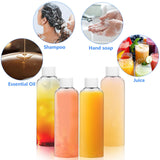 AskBed 6 Pack 2 Oz (60ml) Clear Plastic Shot Bottles with caps - Small Bottles for Health, Immunity, Wellness, Samples - Perfect for Ginger Juice & Personal Care on the Go