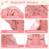 ASKSKY Girls Backpack for School, Cute Corduroy School Backpack for Girls, Kawaii Ita Bookbag, Lightweight Kids Backpacks for Elementary Middle School Teen Girl Travel Daypack, Pink Strawberry