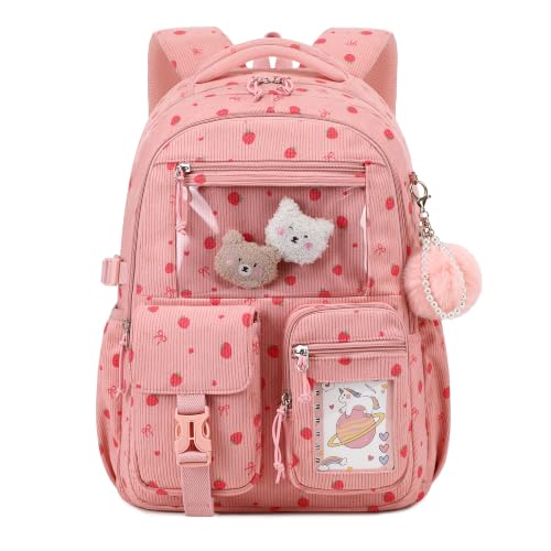 ASKSKY Girls Backpack for School, Cute Corduroy School Backpack for Girls, Kawaii Ita Bookbag, Lightweight Kids Backpacks for | Backpacks4Less