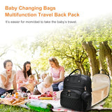 Astro alan Baby Diaper Bag Backpack with Changing Station, Waterproof Large Capacity Diaper Bag for Moms and Dads, Plant-Based Leather with USB Charging Port, Baby Gift for New Parents, Black