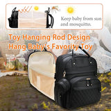 Astro alan Baby Diaper Bag Backpack with Changing Station, Waterproof Large Capacity Diaper Bag for Moms and Dads, Plant-Based Leather with USB Charging Port, Baby Gift for New Parents, Black