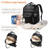 Astro alan Baby Diaper Bag Backpack with Changing Station, Waterproof Large Capacity Diaper Bag for Moms and Dads, Plant-Based Leather with USB Charging Port, Baby Gift for New Parents, Black