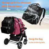 Astro alan Baby Diaper Bag Backpack with Changing Station, Waterproof Large Capacity Diaper Bag for Moms and Dads, Plant-Based Leather with USB Charging Port, Baby Gift for New Parents, Black