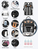 Astro alan Baby Diaper Bags with Changing Station, Waterproof Diaper Bag Backpack for Moms Dads with USB Charging Port, Baby Shower Gifts, Large Capacity diaper backpack, Black