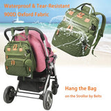 Astro alan Baby Diaper Bags with Changing Station, Waterproof Diaper Bag Backpack for Moms Dads with USB Charging Port, Baby Shower Gifts, Large Capacity diaper backpack, Green