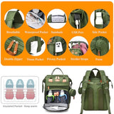 Astro alan Baby Diaper Bags with Changing Station, Waterproof Diaper Bag Backpack for Moms Dads with USB Charging Port, Baby Shower Gifts, Large Capacity diaper backpack, Green