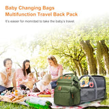 Astro alan Baby Diaper Bags with Changing Station, Waterproof Diaper Bag Backpack for Moms Dads with USB Charging Port, Baby Shower Gifts, Large Capacity diaper backpack, Green