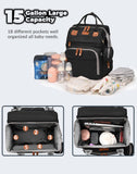 Astro alan Baby Diaper Bags with Changing Station, Waterproof Diaper Bag Backpack for Moms Dads with USB Charging Port, Baby Shower Gifts, Large Capacity diaper backpack, Black